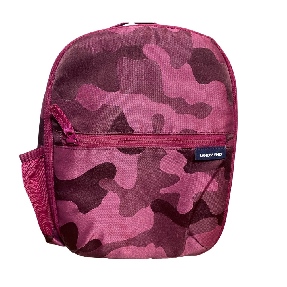 Lands' End Kids Lunch Box Purple Camo Insulated‎ Soft School Lunchbox
